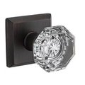 Propation Crystal Single Dummy Door Knob with Traditional Square Trim; Venetian Bronze PR1232199